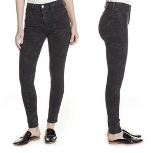 Free People Camo High Waisted Dark Denim‎ Jean